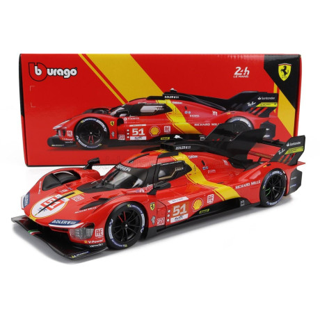 BURAGO FERRARI 499P 3.0L TURBO V6 TEAM FERRARI AF CORSE N 51 WINNER 24h LE MANS 2023 ALESSANDRO PIER GUIDI - JAMES CALADO - ANTO
