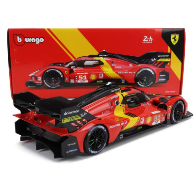 BURAGO FERRARI 499P 3.0L TURBO V6 TEAM FERRARI AF CORSE N 51 WINNER 24h LE MANS 2023 ALESSANDRO PIER GUIDI - JAMES CALADO - ANTO