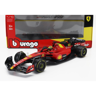 BURAGO FERRARI F1  SF-23 TEAM SCUDERIA FERRARI N 16 4th MONZA ITALY GP 2023 CHARLES LECLERC - RED BLACK YELLOW 1/18