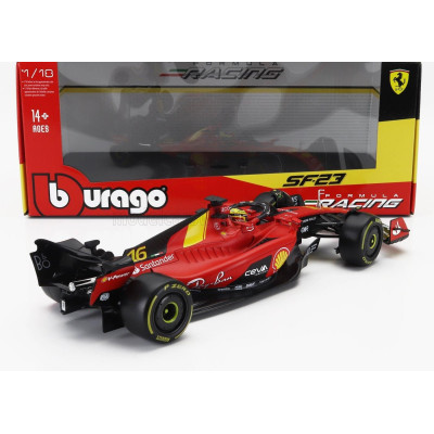 BURAGO FERRARI F1  SF-23 TEAM SCUDERIA FERRARI N 16 4th MONZA ITALY GP 2023 CHARLES LECLERC - RED BLACK YELLOW 1/18