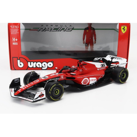 BURAGO FERRARI F1  SF-23 TEAM SCUDERIA FERRARI N 16 2nd LAS VEGAS USA GP 2023 CHARLES LECLERC - RED WHITE BLACK 1/18