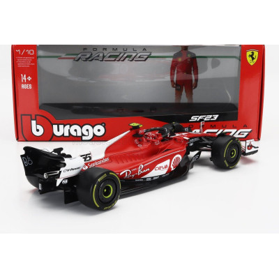 BURAGO FERRARI F1  SF-23 TEAM SCUDERIA FERRARI N 55 LAS VEGAS USA GP 2023 CARLOS SAINZ - RED WHITE BLACK 1/18