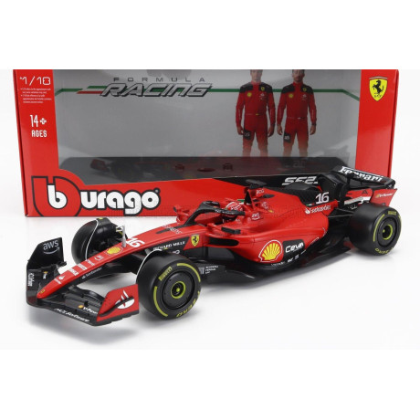 BURAGO FERRARI F1  SF-23 TEAM SCUDERIA FERRARI N 16 SEASON 2023 CHARLES LECLERC - EXCLUSIVE CARMODEL - RED BLACK 1/18