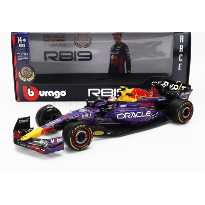 BURAGO RED BULL F1  RB19 TEAM ORACLE RED BULL RACING N 11 3rd LAS VEGAS USA GP 2023 SERGIO PEREZ - PURPLE YELLOW RED 1/18