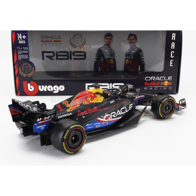 BURAGO RED BULL F1  RB19 TEAM ORACLE RED BULL RACING N 1 WORLD CHAMPION WINNER AUSTIN USA GP 2023 MAX VERSTAPPEN - MATT BLUE 1/1