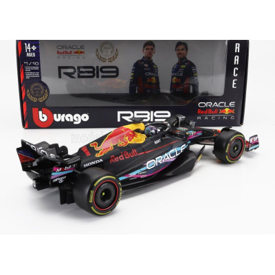 BURAGO RED BULL F1  RB19 TEAM ORACLE RED BULL RACING N 1 WORLD CHAMPION WINNER MIAMI GP 2023 MAX VERSTAPPEN - MATT BLUE 1/18