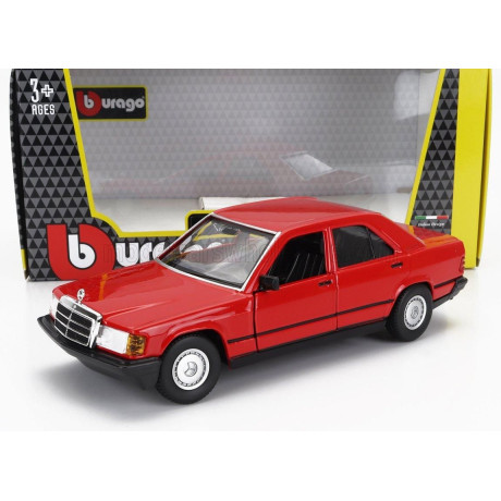 BURAGO MERCEDES BENZ 190E 1984 - RED 1/24