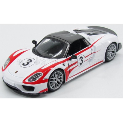 BURAGO PORSCHE 918 SPYDER SALZBURG RACING DESIGN N 3 WEISSACHPACKAGE 2013 - WHITE BLACK RED 1/24