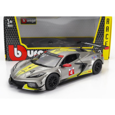 BURAGO CHEVROLET C8.R 6.2L V8 TEAM CORVETTE RACING N 4 RACING 2021 - GREY YELLOW 1/24