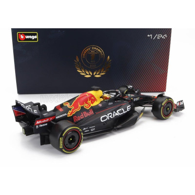 BURAGO RED BULL F1  RB18 TEAM ORACLE RED BULL RACING N 1 WORLD CHAMPION SEASON 2022 MAX VERSTAPPEN - WITH PILOT AND SHOWCASE - M