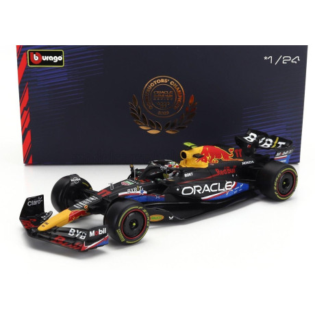 BURAGO RED BULL F1  RB19 TEAM ORACLE RED BULL RACING N 11 4th AUSTIN USA GP 2023 SERGIO PEREZ - WITH PILOT AND SHOWCASE - MATT B