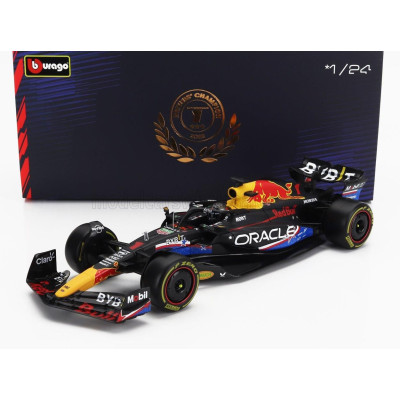 BURAGO RED BULL F1  RB19 TEAM ORACLE RED BULL RACING N 1 WORLD CHAMPION WINNER AUSTIN USA GP 2023 MAX VERSTAPPEN - WITH PILOT AN