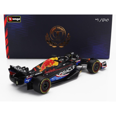 BURAGO RED BULL F1  RB19 TEAM ORACLE RED BULL RACING N 1 WORLD CHAMPION WINNER AUSTIN USA GP 2023 MAX VERSTAPPEN - WITH PILOT AN