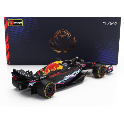 BURAGO RED BULL F1  RB19 TEAM ORACLE RED BULL RACING N 1 WORLD CHAMPION WINNER MIAMI GP 2023 MAX VERSTAPPEN - WITH PILOT AND SHO