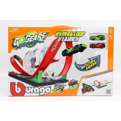 BURAGO ACCESSORIES DIORAMA - GO GEARS EXTREME HYPER LOOP & LAUNCH WITH 2X CARS INCLUDED - VARIOUS 1/64