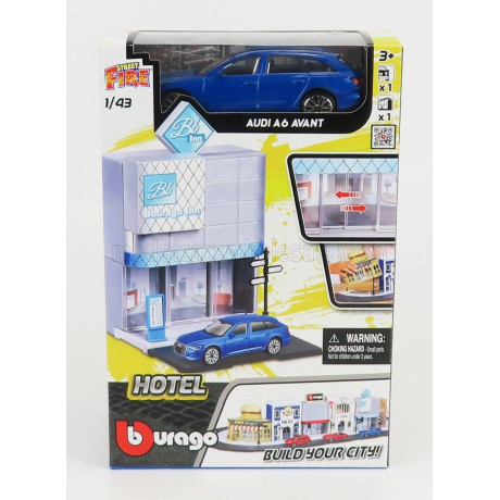 BURAGO ACCESSORIES DIORAMA - HOTEL WITH AUDI A6 AVANT 2020 - VARIOUS 1/43