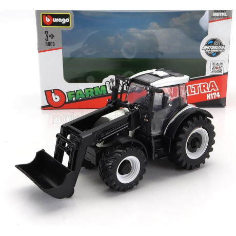 BURAGO VALTRA N174 TRACTOR FRONT LOADER 2017 - WHITE BLACK 1/50