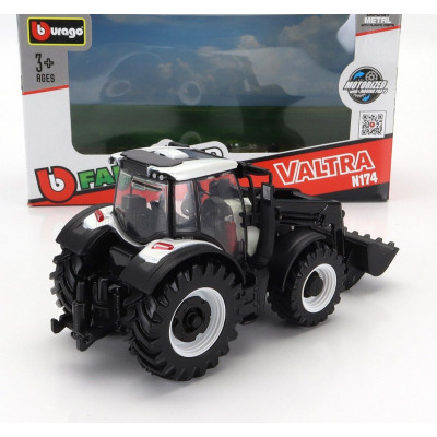 BURAGO VALTRA N174 TRACTOR FRONT LOADER 2017 - WHITE BLACK 1/50