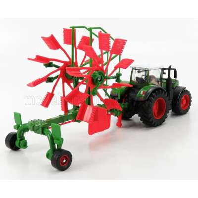 BURAGO FENDT VARIO 1050 TRACTOR WITH WHIRL RAKE TRAILER 2016 - GREEN GREY RED 1/50