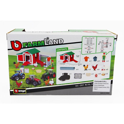 BURAGO FENDT SET FARM CHICKEN COOP PLAY VARIO 1050 TRACTOR 2016 - GREEN 1/50