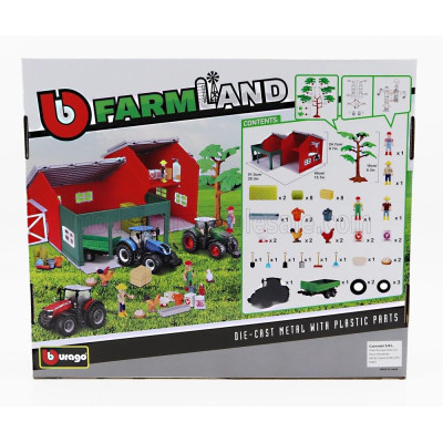 BURAGO NEW HOLLAND SET FARM BARN & TRACTOR PLAY T7.315 TRACTOR 2009 - BLUE 1/50