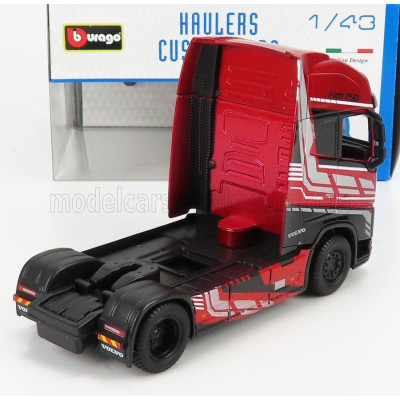 BURAGO VOLVO FH16 XL 750 EURO 6 CAB TRACTOR TRUCK 2-ASSI 2018 - RED MET BLACK 1/43