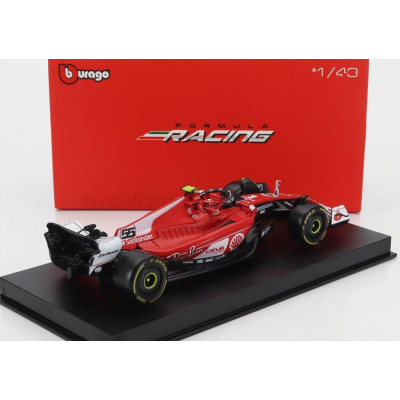 BURAGO FERRARI F1  SF-23 TEAM SCUDERIA FERRARI N 55 LAS VEGAS USA GP 2023 CARLOS SAINZ - WITH PILOT AND SHOWCASE - RED WHITE BLA
