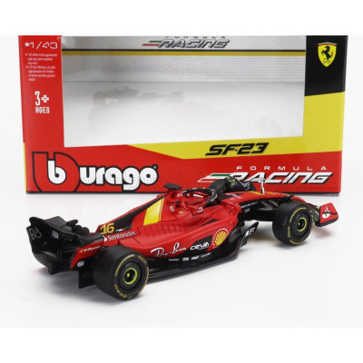 BURAGO FERRARI F1  SF-23 TEAM SCUDERIA FERRARI N 16 4th MONZA ITALY GP 2023 CHARLES LECLERC - RED BLACK YELLOW 1/43