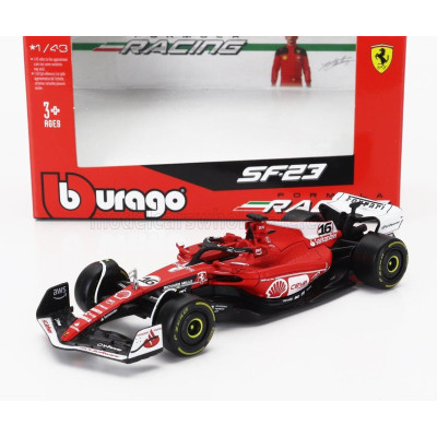 BURAGO FERRARI F1  SF-23 TEAM SCUDERIA FERRARI N 16 2nd LAS VEGAS USA GP 2023 CHARLES LECLERC - RED WHITE BLACK 1/43