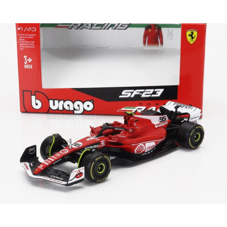 BURAGO FERRARI F1  SF-23 TEAM SCUDERIA FERRARI N 55 LAS VEGAS USA GP 2023 CARLOS SAINZ - RED WHITE BLACK 1/43