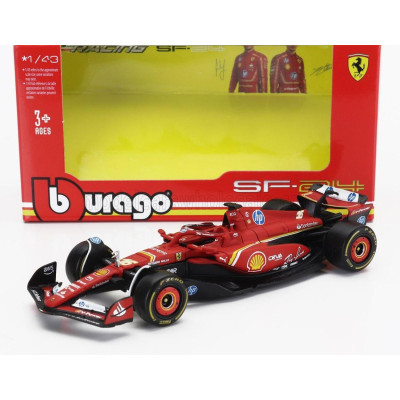 BURAGO FERRARI F1  SF-24 TEAM SCUDERIA FERRARI N 16 4th EMILIA ROMAGNA IMOLA GP 2024 CHARLES LECLERC - RED BLACK 1/43