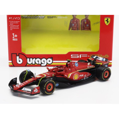BURAGO FERRARI F1  SF-24 TEAM SCUDERIA FERRARI N 55 5th EMILIA ROMAGNA IMOLA GP 2024 CARLOS SAINZ - RED BLACK 1/43