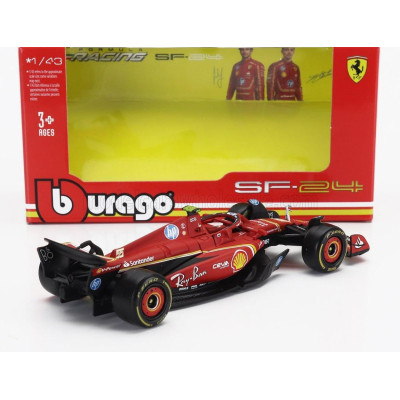 BURAGO FERRARI F1  SF-24 TEAM SCUDERIA FERRARI N 55 5th EMILIA ROMAGNA IMOLA GP 2024 CARLOS SAINZ - RED BLACK 1/43