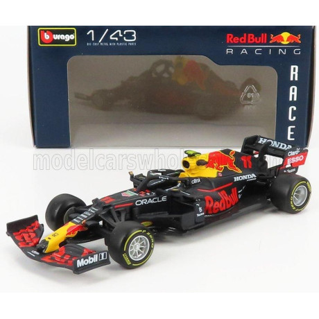 BURAGO RED BULL F1  RB16B HONDA RA620H TEAM RED BULL RACING N 11 SEASON 2021 SERGIO PEREZ - MATT BLUE YELLOW RED 1/43