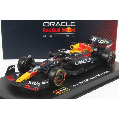 BURAGO RED BULL F1  RB18 TEAM ORACLE RED BULL RACING N 1 WORLD CHAMPION SEASON 2022 MAX VERSTAPPEN - WITH HELMET AND PLASTIC SHO