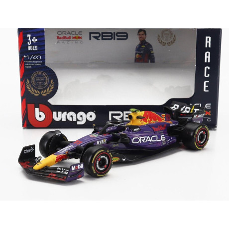 BURAGO RED BULL F1  RB19 TEAM ORACLE RED BULL RACING N 11 3rd LAS VEGAS USA GP 2023 SERGIO PEREZ - PURPLE YELLOW RED 1/43