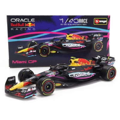 BURAGO RED BULL F1  RB19 TEAM ORACLE RED BULL RACING N 11 2nd MIAMI GP 2023 SERGIO PEREZ - MATT BLUE 1/43