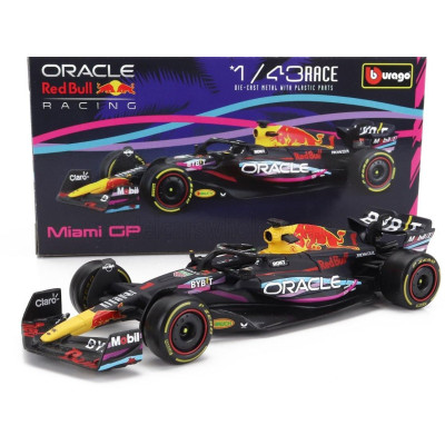 BURAGO RED BULL F1  RB19 TEAM ORACLE RED BULL RACING N 1 WORLD CHAMPION WINNER MIAMI GP 2023 MAX VERSTAPPEN - MATT BLUE 1/43