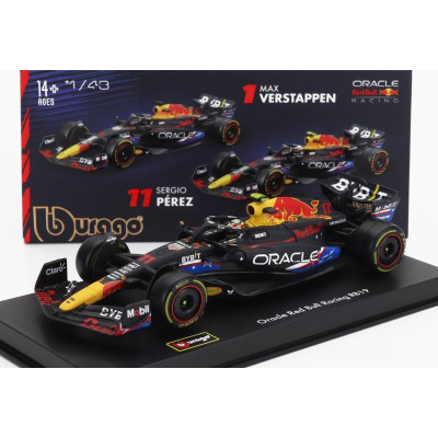 BURAGO RED BULL F1  RB19 TEAM ORACLE RED BULL RACING N 11 4th AUSTIN USA GP 2023 SERGIO PEREZ - WITH PILOT AND SHOWCASE - MATT B