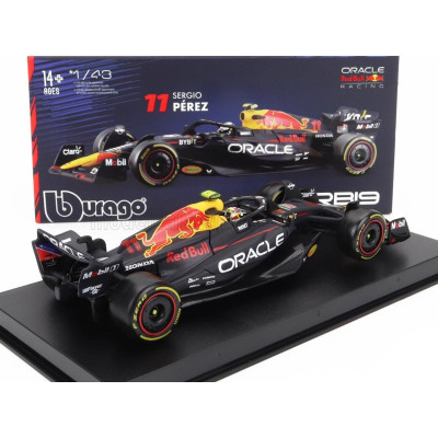 BURAGO RED BULL F1  RB19 TEAM ORACLE RED BULL RACING N 11 SEASON 2023 SERGIO PEREZ - CON PILOTA E VETRINA - WITH PILOT AND SHOWC