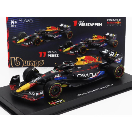 BURAGO RED BULL F1  RB19 TEAM ORACLE RED BULL RACING N 1 WORLD CHAMPION WINNER AUSTIN USA GP 2023 MAX VERSTAPPEN - WITH PILOT AN