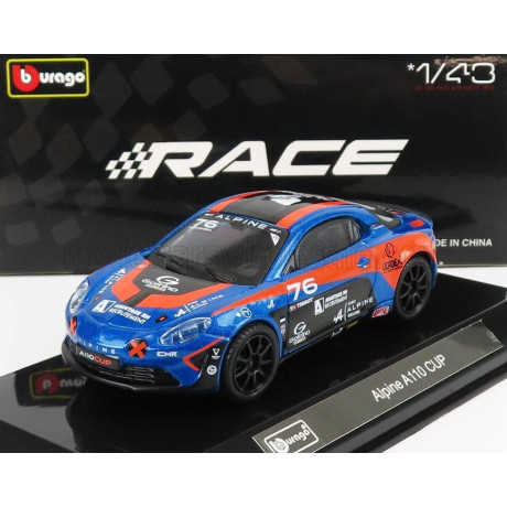 BURAGO RENAULT A110 N 76 CUP 2020 - BLUE ORANGE 1/43