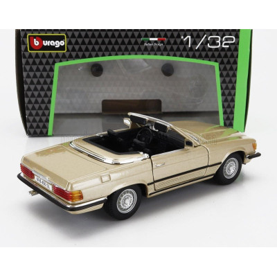 BURAGO MERCEDES BENZ SL-CLASS 450SL CABRIOLET OPEN 1977 - GOLD MET 1/32