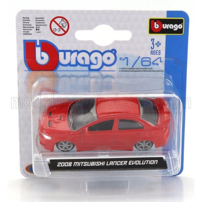 BURAGO MITSUBISHI LANCER EVO IV 2008 - RED 1/64