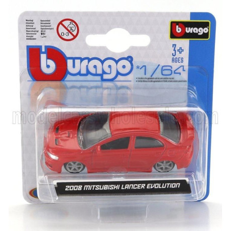 BURAGO MITSUBISHI LANCER EVO IV 2008 - RED 1/64