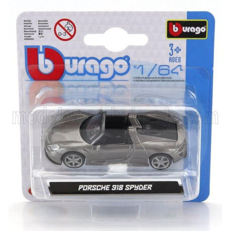 BURAGO PORSCHE 918 SPYDER 2010 - MATT GREY 1/64