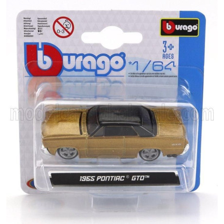 BURAGO PONTIAC GTO COUPE 1965 - GOLD BLACK 1/64