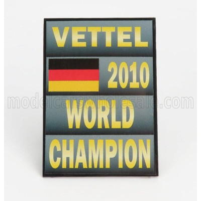 CARTRIX ACCESSORIES F1  WORLD CHAMPION PLATE PIT BOARD - RED BULL RB5 RED BULL N 5 SEASON 2010 SEBASTIAN VETTEL - GREY BLACK YEL