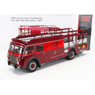 CMC FIAT 642RN2 TRUCK BARTOLETTI F1 FERRARI CAR TRANSPORTER 1957 - RED 1/18