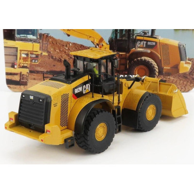 DM MODELS CATERPILLAR CAT982M RUSPA GOMMATA - SCRAPER TRACTOR WHEEL LOADER - YELLOW BLACK 1/50